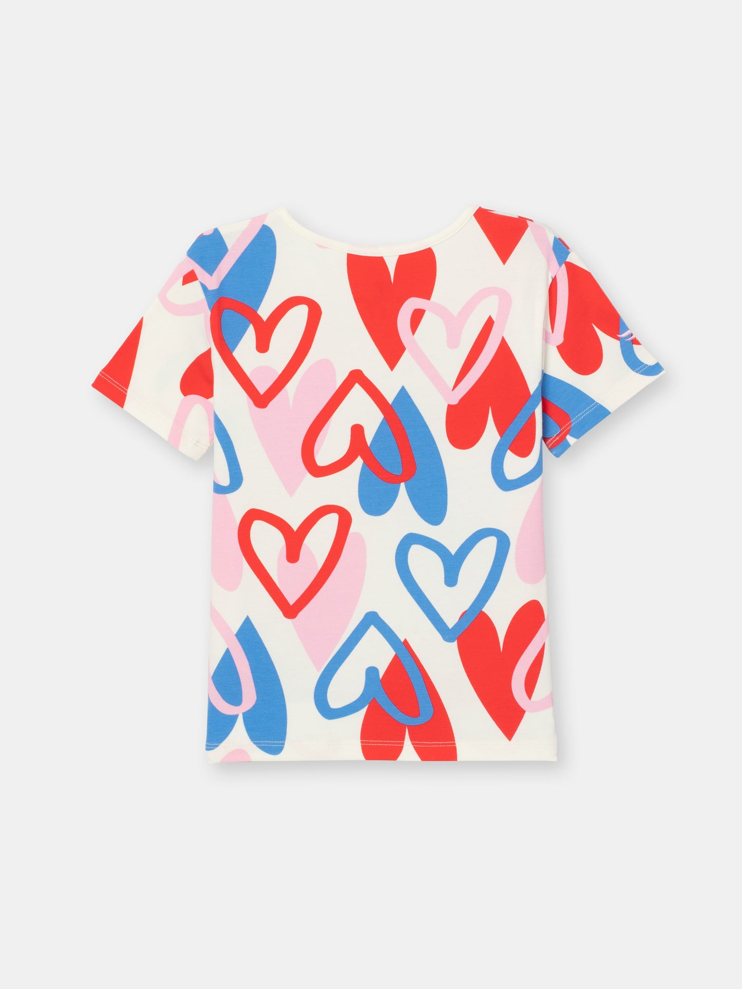 Patterned Short Sleeve T-Shirt (in Heart Graffiti) - Multicolor