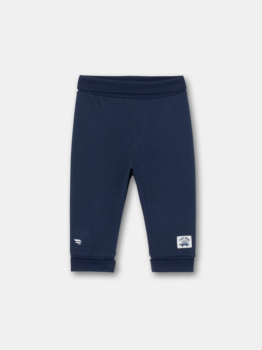 Solid Waistband Joggers with Adjustable Cuffs - Dark Blue